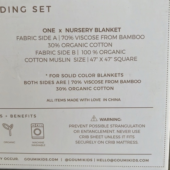 NEW! goumi kids Sea Glass Organic Nursery Bedding Set - 3pc - Picture 3 of 6